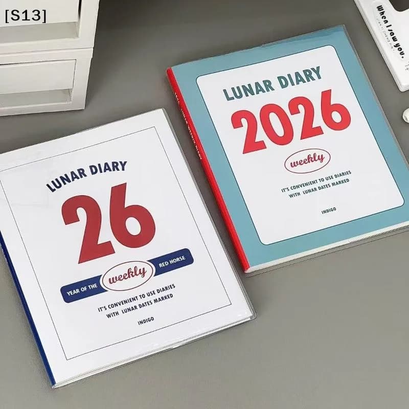 2026 Schedule Life Planner Book Minimalist With Calendar Student Study Diary Retro Journal Notebook Notepad[Q]Q@