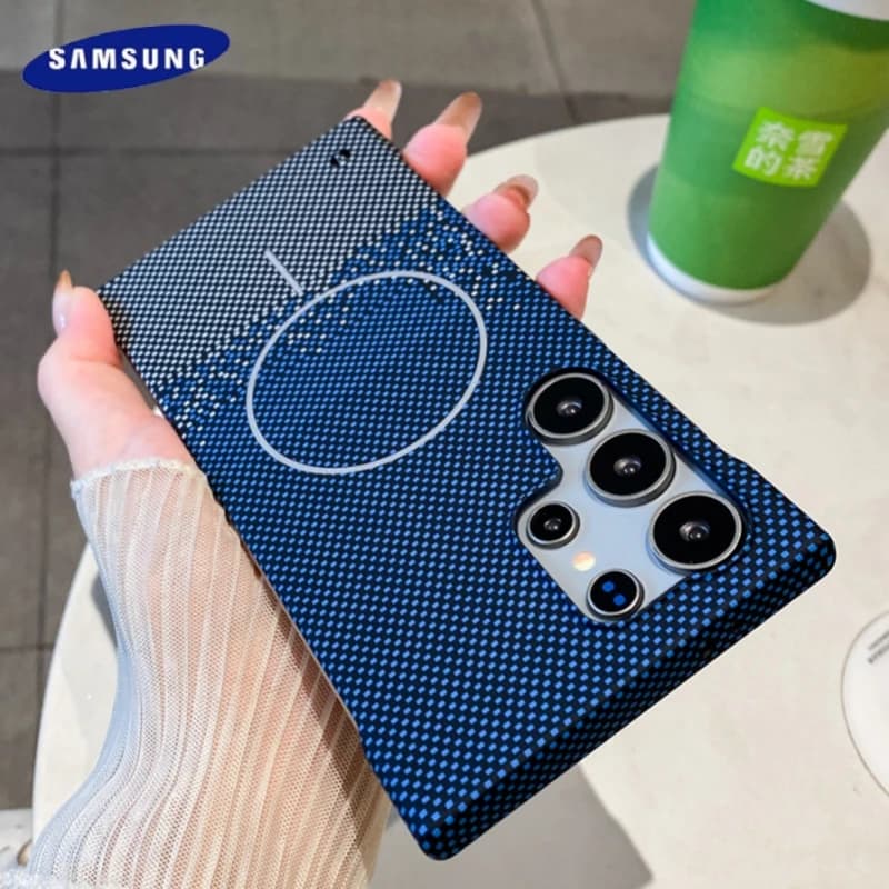 Carbon Fiber Sotile for Magsafe Magnetic Case Samsung Galaxy S26 S25 S24 S23 Ultra Plus Hard Cover for PC with Wireless Charging Frameless