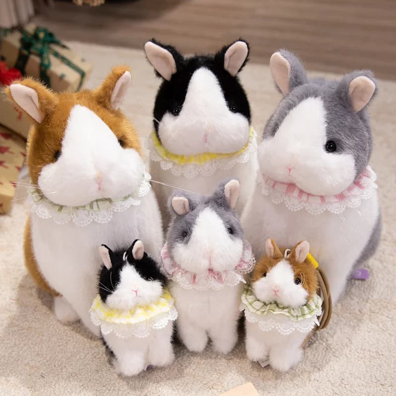 Simulazione Simpatico coniglio realistico Giocattoli di peluche Morbido animale di peluche Kawaii Fluffly Bunny Doll Cuscino per dormire per bambini Regali per bambini