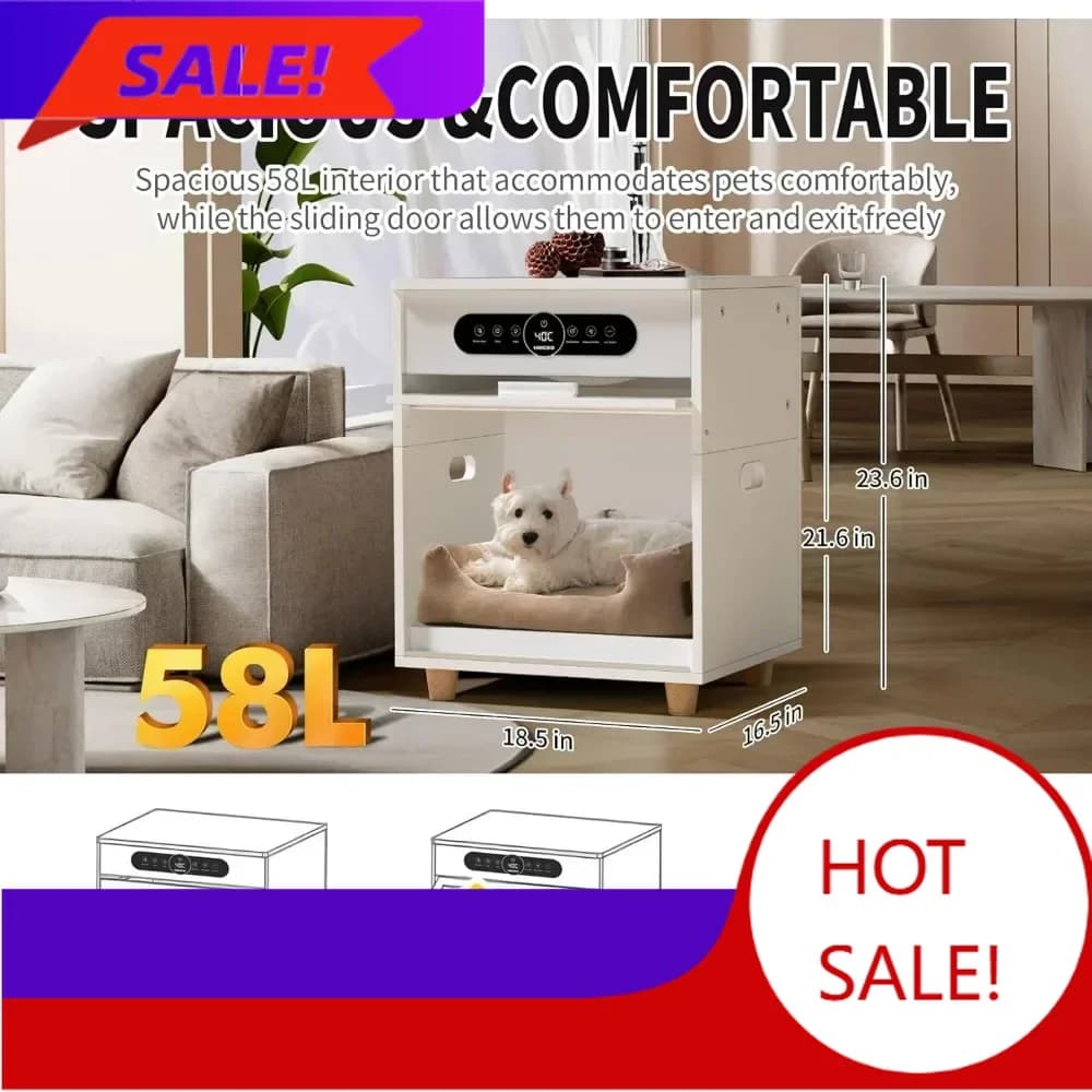 Bestseller: Box Automatico per Asciugatura e Toelettatura Animali con Deodorante all'Ozono Multifunzione, Cuccia e Funzioni di Stoccaggio, Ultra Silenzioso