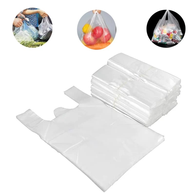 300pcs ~ 100pcs t-shirt in plastica per la vendita al dettaglio di Design per borse da supermercato gestisce l'imballaggio,