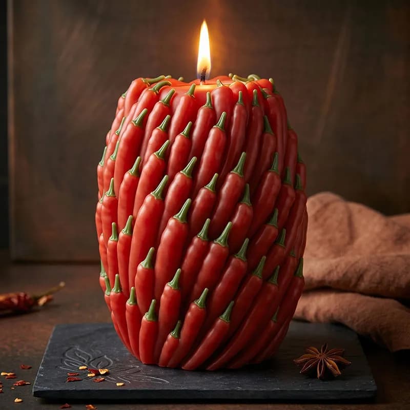 Silicone Mold for Making 3D Red Pepper Relief Candles and Scented Candles, Creative Fruit and Vegetable Themed Scented Candles, Plaster Resin Ornaments, DIY Silicone Mold
