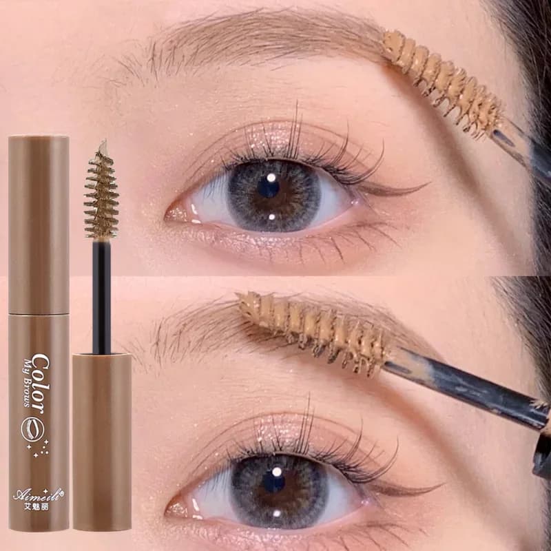 3 Colors Eyebrow Color Waterproof Long-Term Liquid Enhacer Eyebrow Cream Natural Black Mascara Tinta Cosmetic Makeup