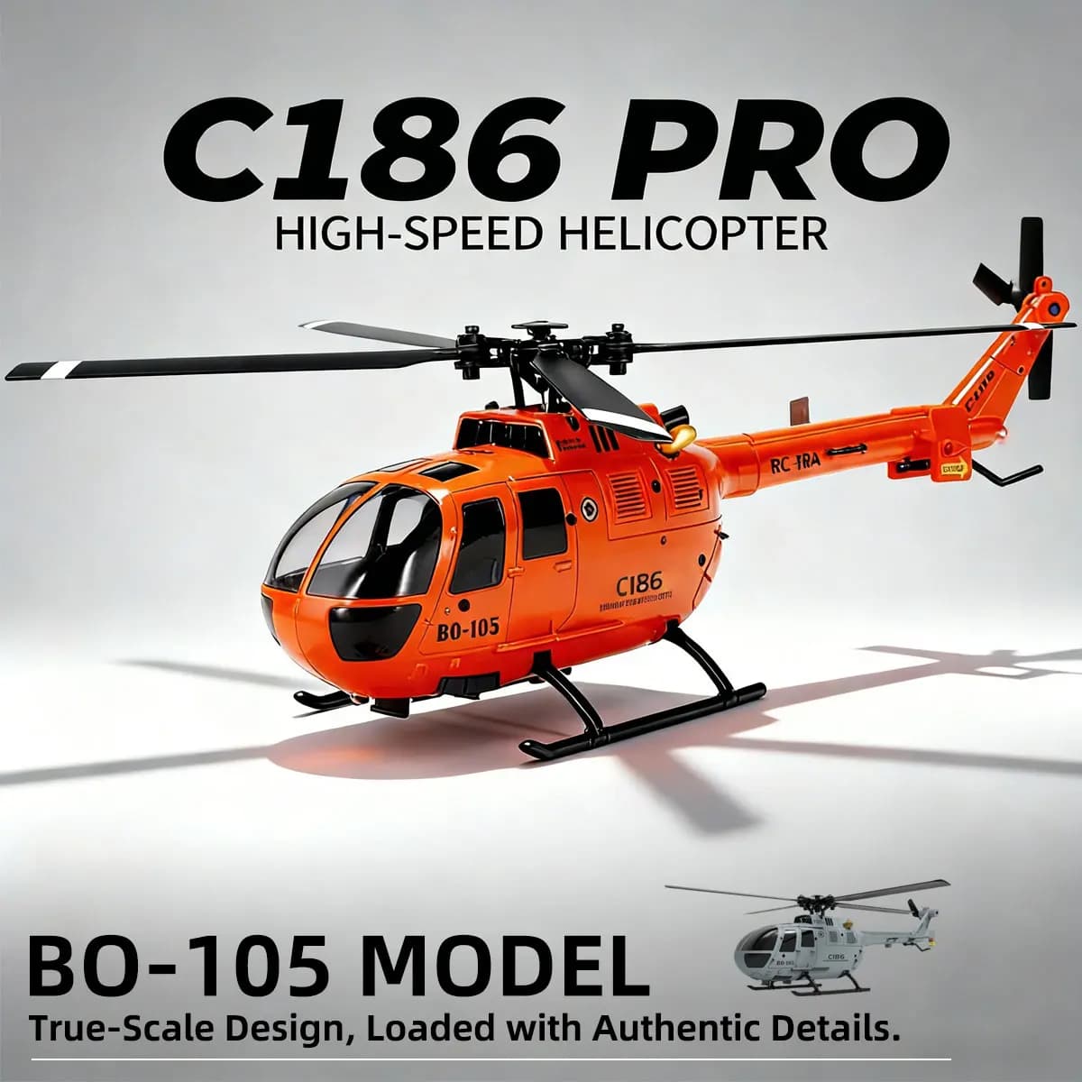 C186 B105 2.4GHz RTF RC Elicottero 4 Eliche 6 Assi Giroscopio Stabilizzazione Telecomando Hobby Giocattolo per Principianti Hobbyisti
