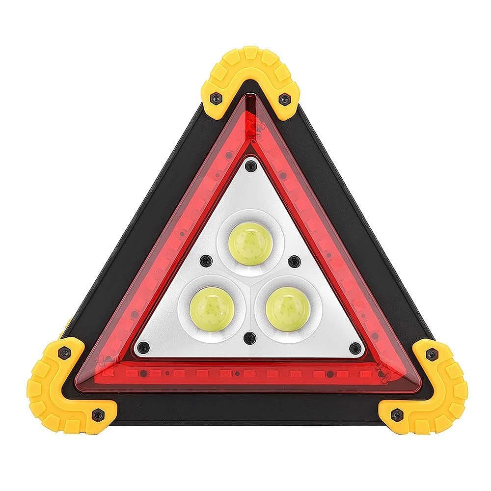 Led Portable Emergency Car Light COB 30W 1500LM Roadside Warning Lamp Rechargeable Triangle Work Light With Handle