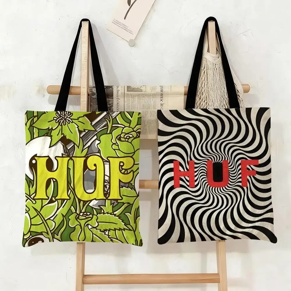 H-Huf Fashion Storage Bags Storage Bags Canvas Tote Bag Large Capacity Shoulder Fashion Eco Shopping Handbag