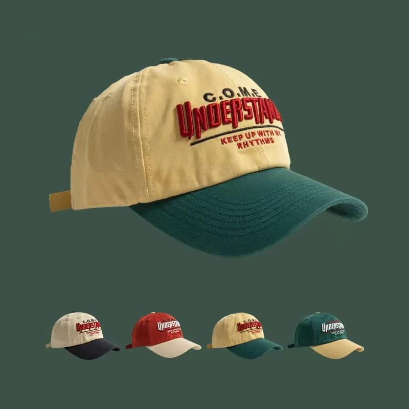 New Big Head Sports Hat Women Versatile Embroidery Contrasting Baseball Cap Men Outdoor Leisure Sunshade Adjustable Hip-hop Ha