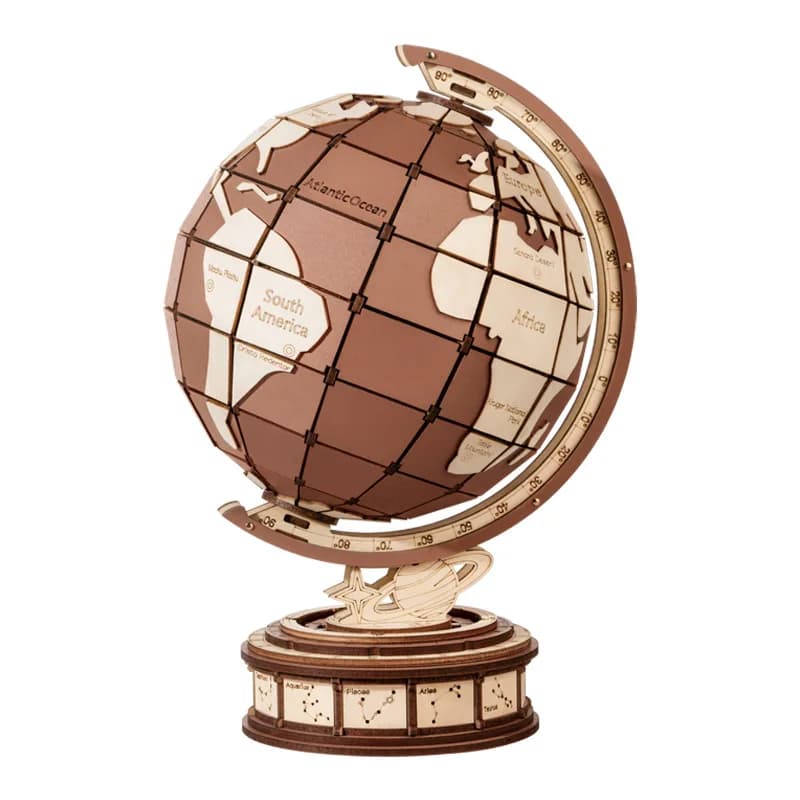 #￥Creation Set Globe 3d Three-dimensional Puzzle Wooden Assembly Model Building Block Handmade Decorative Ornament