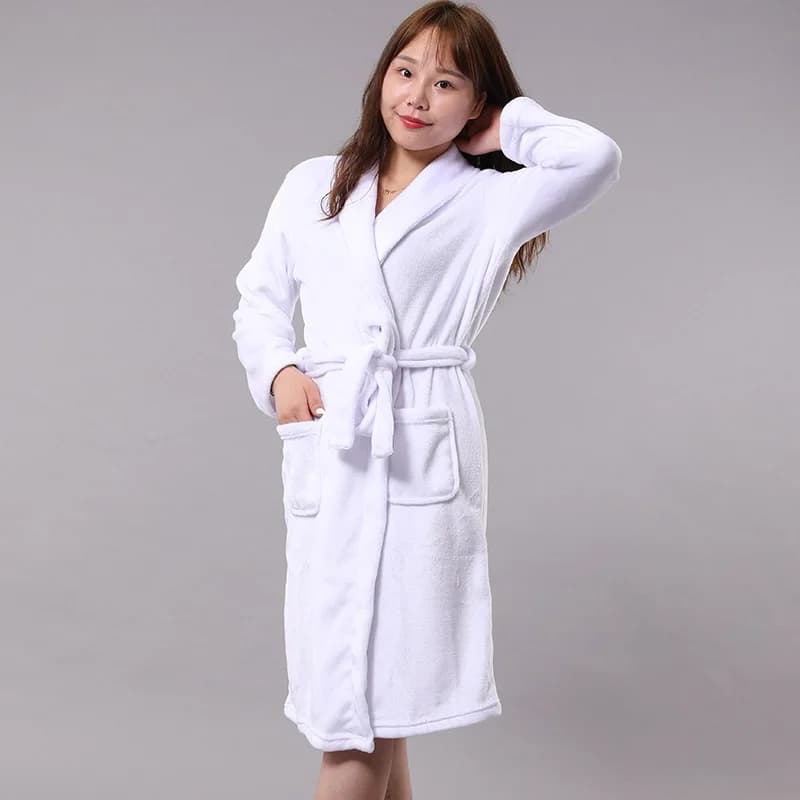 Coral Fleece Abito lungo Kimono Abito invernale Caldo flanella Camicia da notte Accappatoio Casual Indumenti da notte Donna Addensare Homewear Spogliatoio