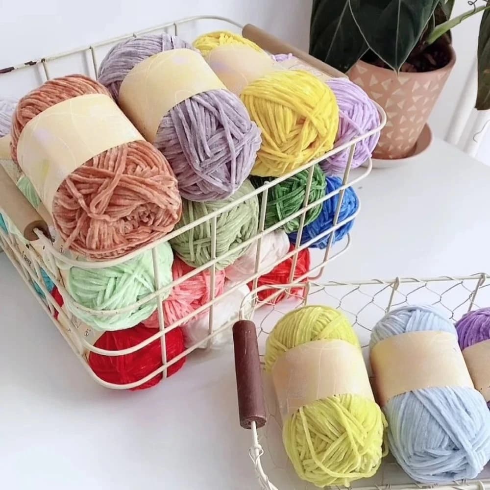 Filo di ciniglia con lucentezza a pera 148 metri/muffa Corda di lana Pleuche sottile da 2 mm per materiali per scarpe per bambole all'uncinetto a mano