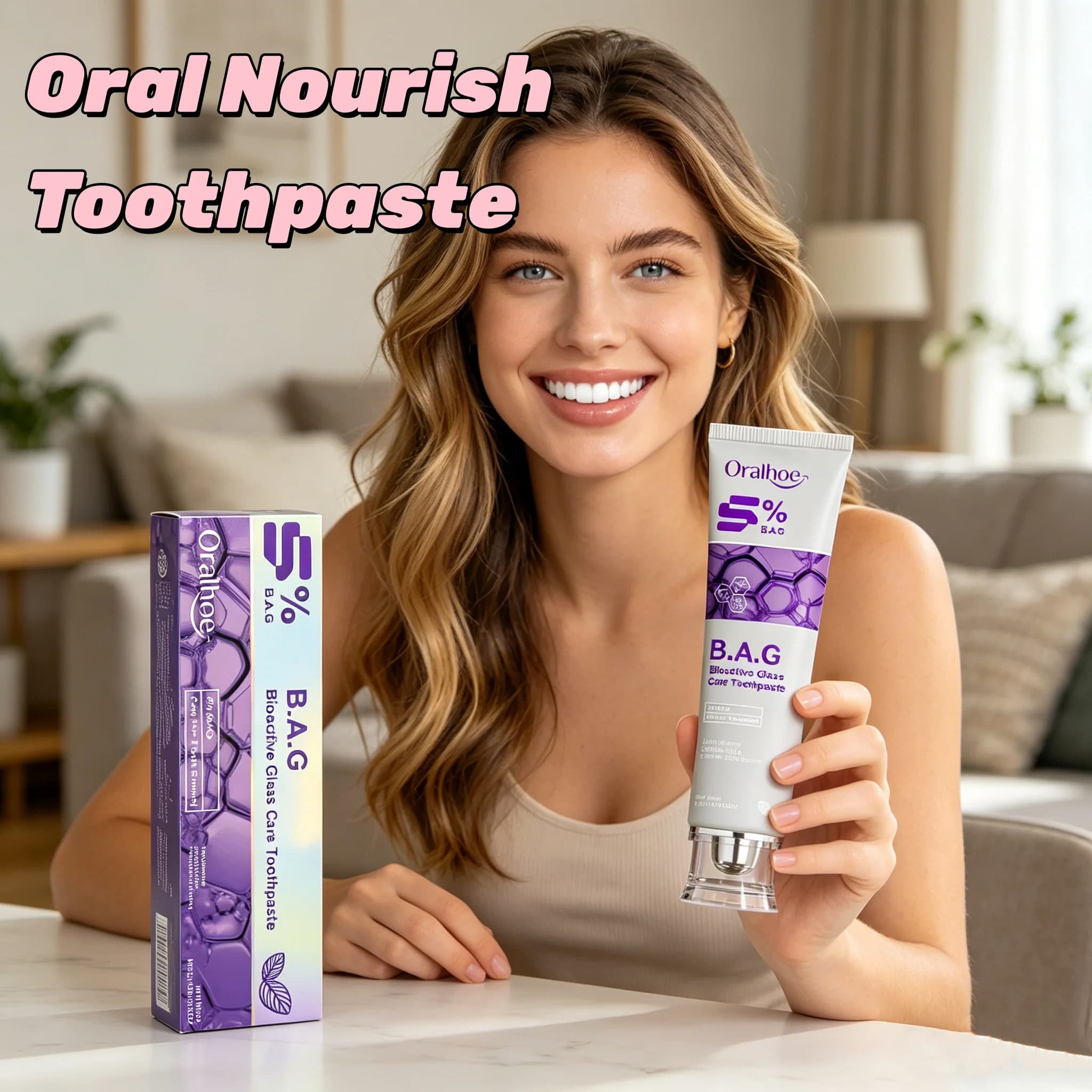 ORALHOE Dentifricio Naturale per la Cura Orale, Anti-Gingivite, Riparazione Gengive, Sbiancamento Denti, Alito Fresco, Pulizia Dentale Quotidiana per la Casa