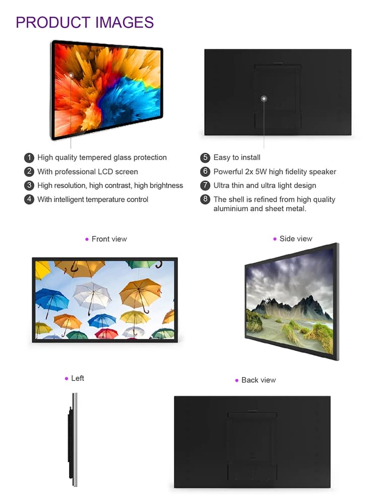 Free CMS LCD Advertising Player Smart Digital Picture Frame Android OS PlayerMount Media Player Digital Signage and Displays