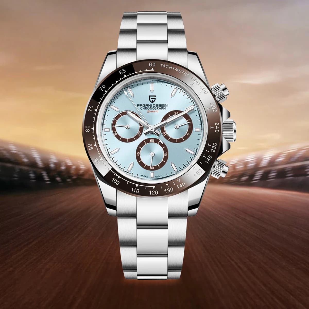 PAGANI DESIGN 2026 New Men's Blue Luxury Quartz Watch, Sports Chronograph with Automatic Date, Waterproof Stainless Steel