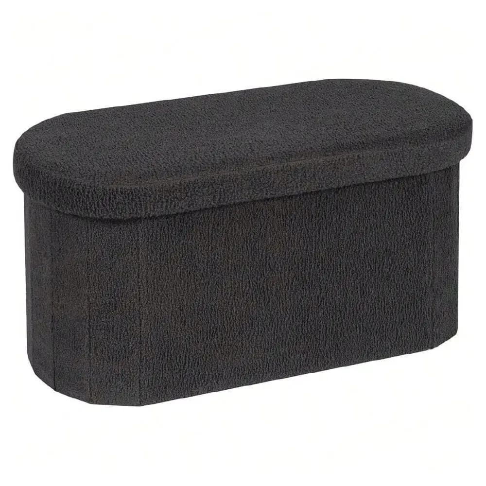 Panca Ottomana Pieghevole Trapuntata, Poggiapiedi, Panca Contenitore in Velluto con Spazio di Archiviazione, 30x15x15 Grigio Scuro, 25025630