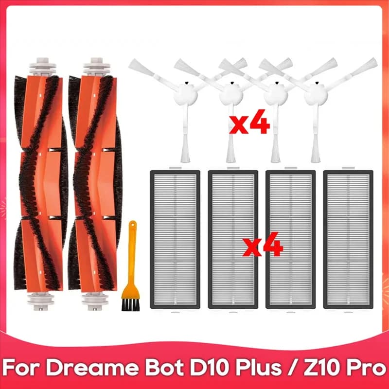 FZFZ Per Dreame Bot D10 Plus / RLS3D / Z10 Pro / L10 Plus Rullo Spazzola Laterale Filtro Hepa Robot Aspirapolvere Accessori