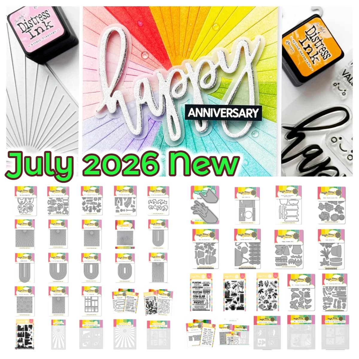 July 2026 New Waffle Flowers Window Sentiments Stamp Set Metal Cutting Dies Stencils Stamps DIY Scrapbooking Handmade Album Card