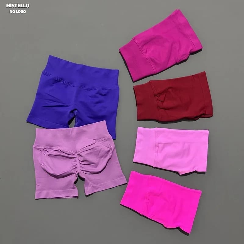 HISTELLO Sporty Shorts in Low Life with Straps, Scrunch Butt Effect, Women's Leggings for Yoga, Gym, Pilates, Strapless, for Training and Running