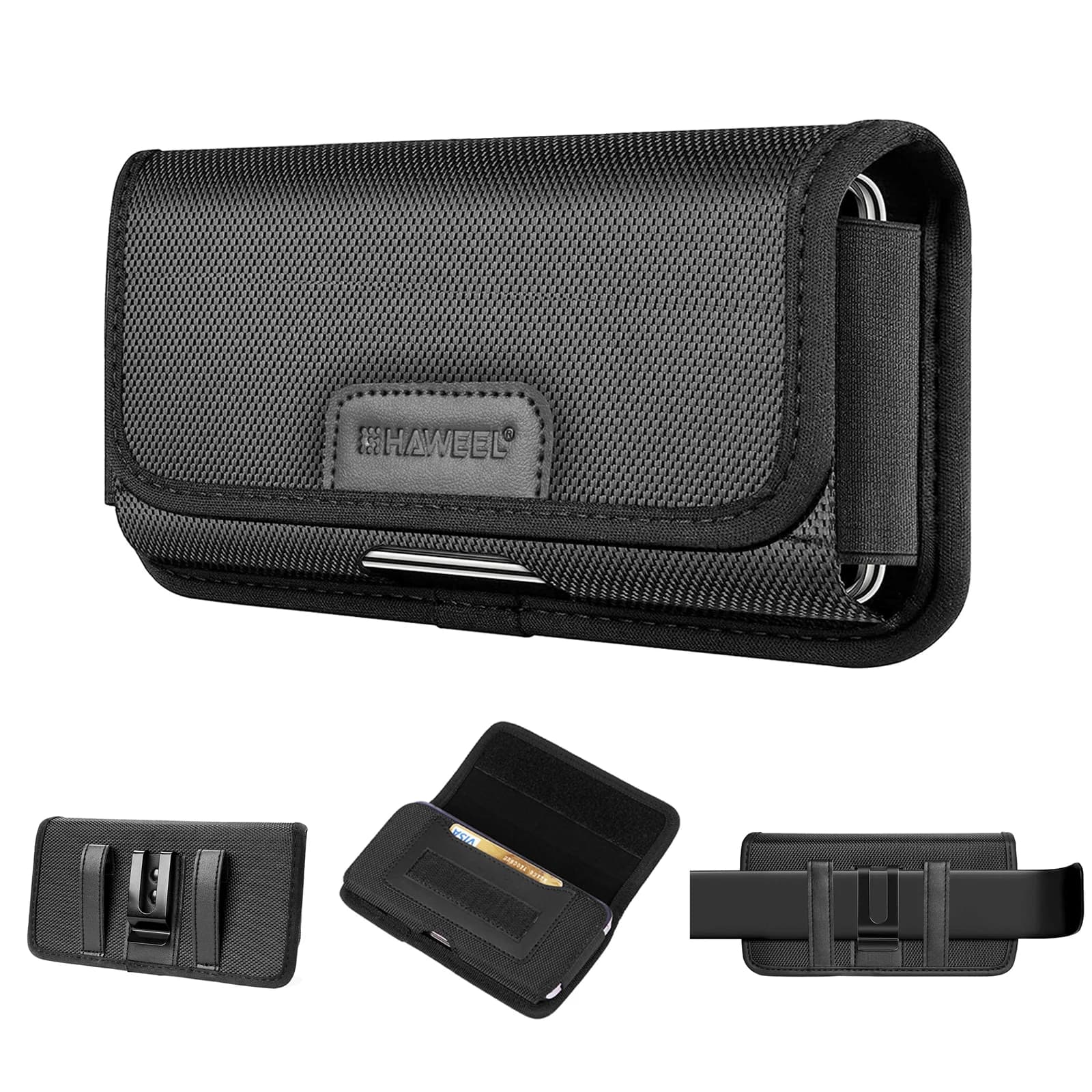 HAWEEL Marsupio per telefono cellulare Custodia per fondina per telefono da 4,7-6,8 pollici Custodia per clip da cintura per telefono cellulare per iPhone 17 16 15 14 13 12 Samsung