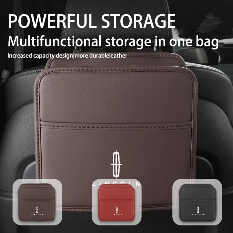Car Seat Storage Bag Chair Back Water Cup Tissue Storage Box For Lincoln Mondeo MKC MKZ MKX MKT Aviator Navigator