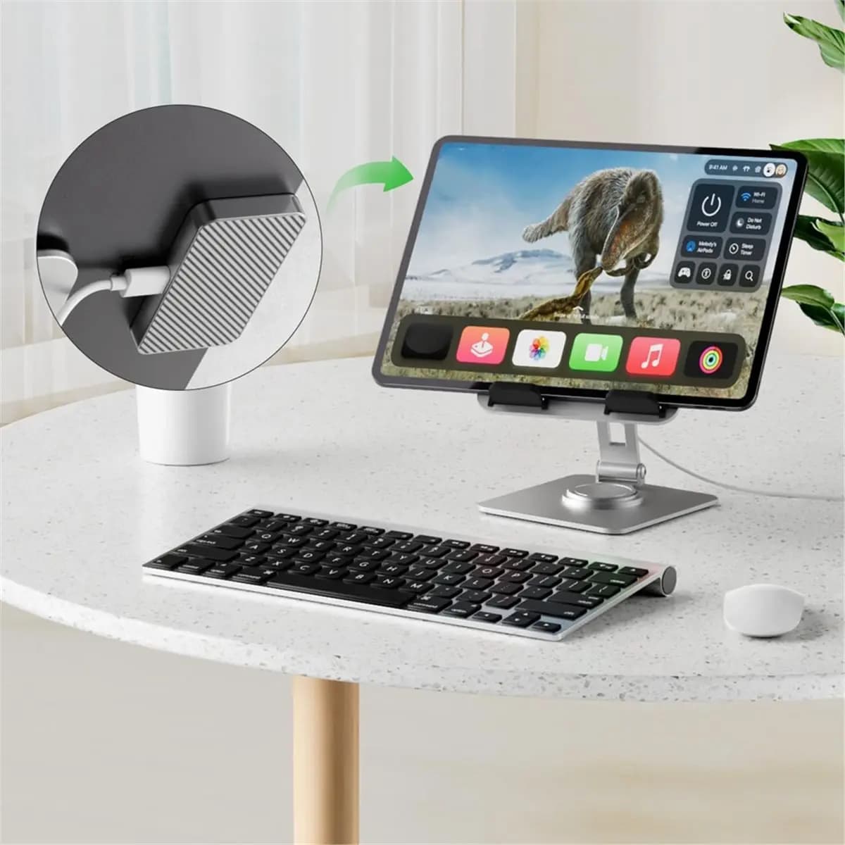 Stable 11 Inch iPad Magnetic Wireless Charger, Charger with 18 W Quick Recharge Smart Connector, Aluminum Wireless Charging Pad