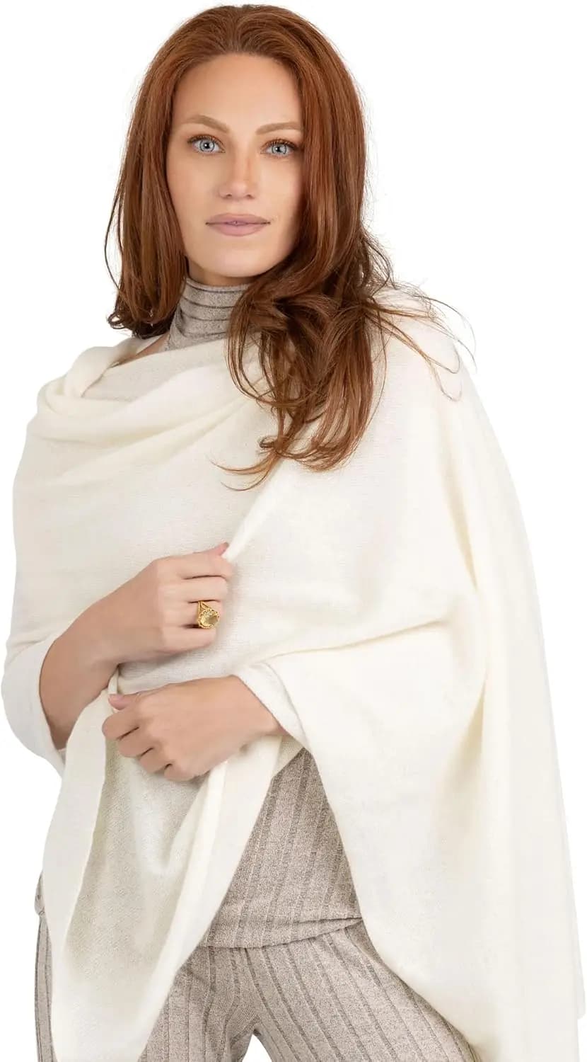 Sciarpa/Stola in Cashmere Lavorata a Maglia Extra Large per Donna, Ideale per Viaggi