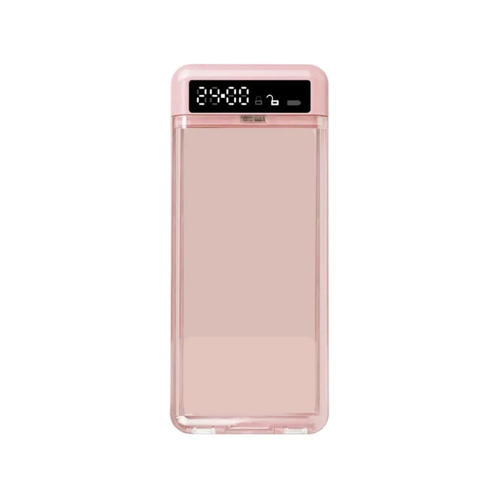 Portable Phone Lock Box with Timer Transparent Lid LCD Display Phone Locker Storage Box 24 Hours Self-Control Phone Box ADHD
