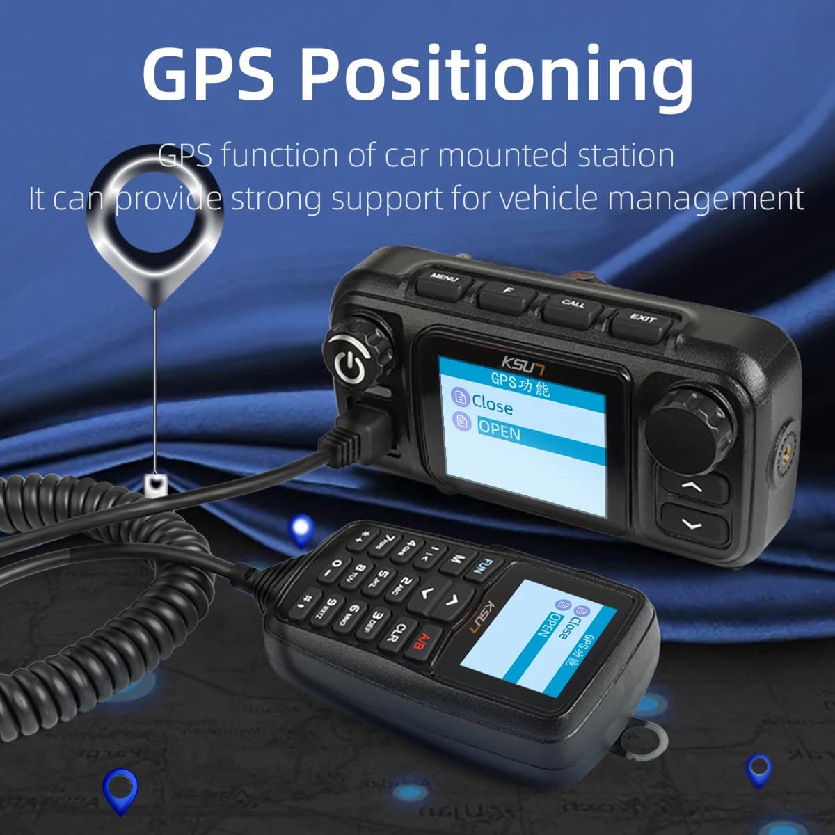 Radio per veicoli Walkie Talkie KSUN CT510 25W GPS VHF UHF Dual Band 4G POC Rete Autoradio per guida autonoma all'aperto