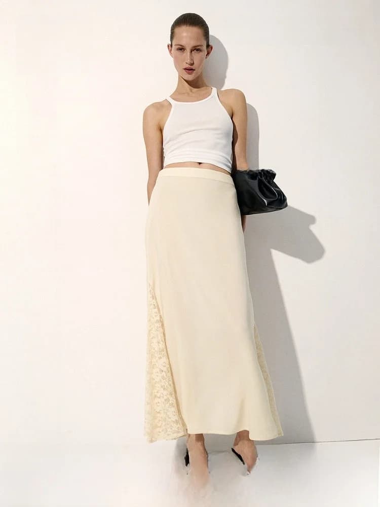 H&M Nuova Collezione Estiva 2026: Gonna in Rayon con Inserti in Pizzo, Vestito Slim Fit a Vita Alta per Donna, Moda Primaverile