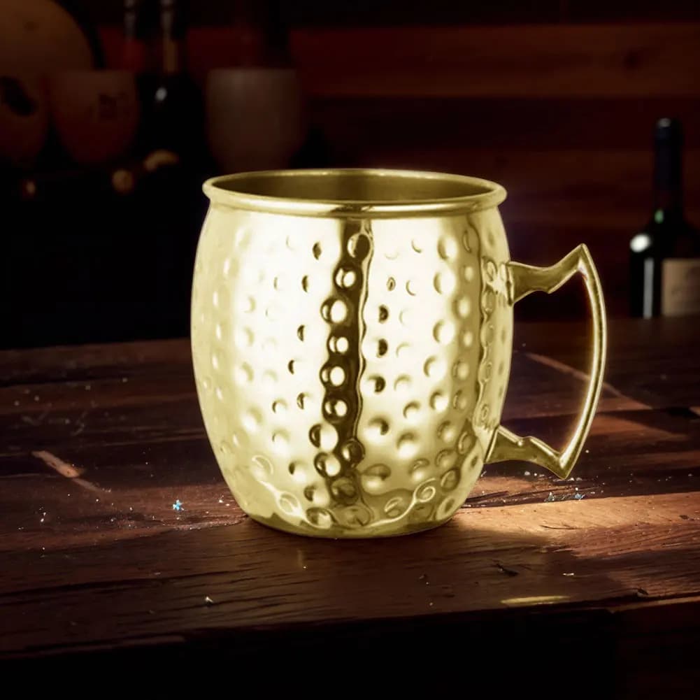Tazza Moscow Mule in Acciaio Inox con Manico, Bicchiere per Cocktail, Bevande Fredde, Birra, Vino, Bar, Feste, Regali