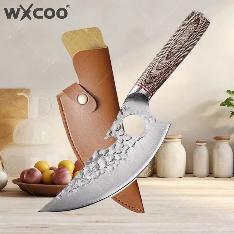 WXCOO Coltelli da Disosso da Cucina in Acciaio Inossidabile Forgiati a Mano, Coltello da Macellaio, Coltelli e Accessori da Cucina, Coltello da Chef