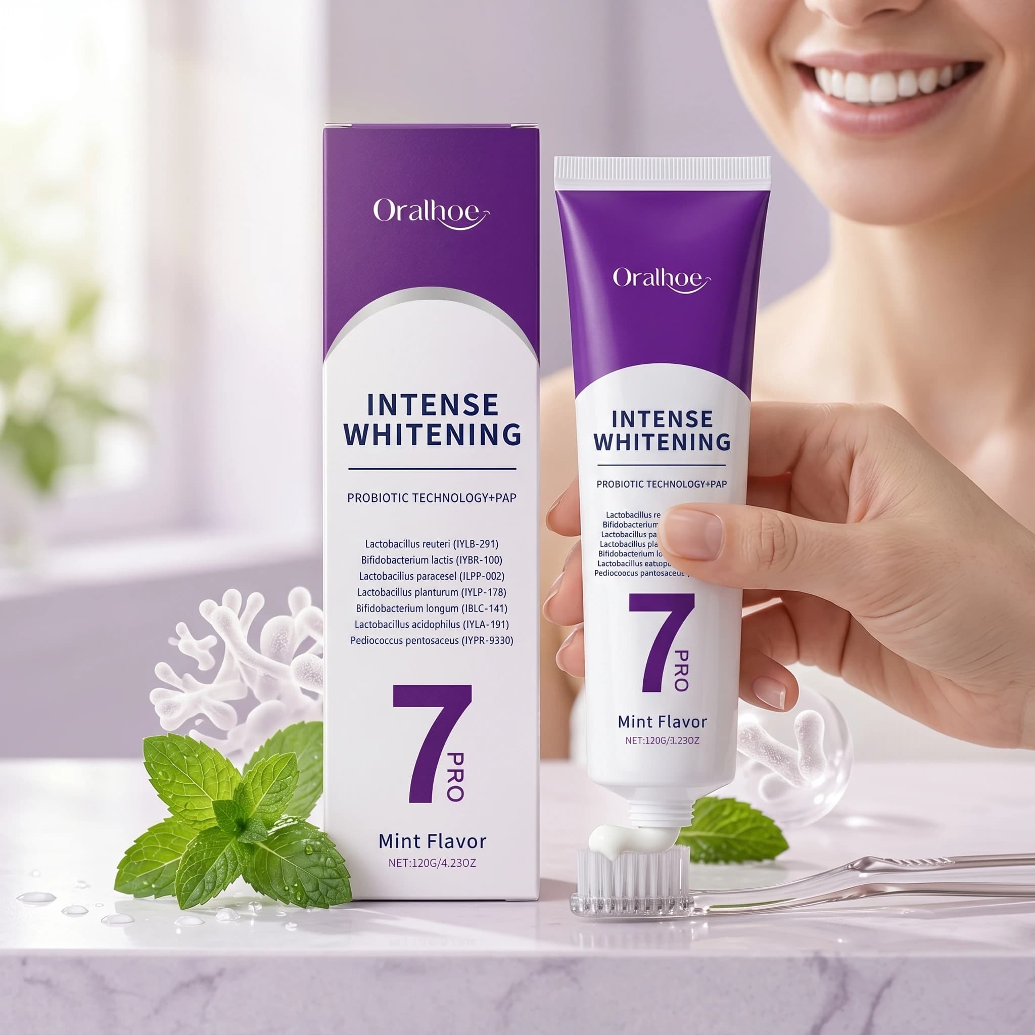 ORALHOE Whitening Toothpaste Cleaning Plaque Reduce Pigment Deposition Alleviate Gum Sensitive Prevent Decay Bright White Teeth