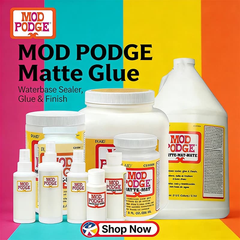Mod Podge Colla Sigillante Opaca e Finitura a Rapida Asciugatura Facile da Pulire per Legno Carta Tessuto e Altro Non Tossico