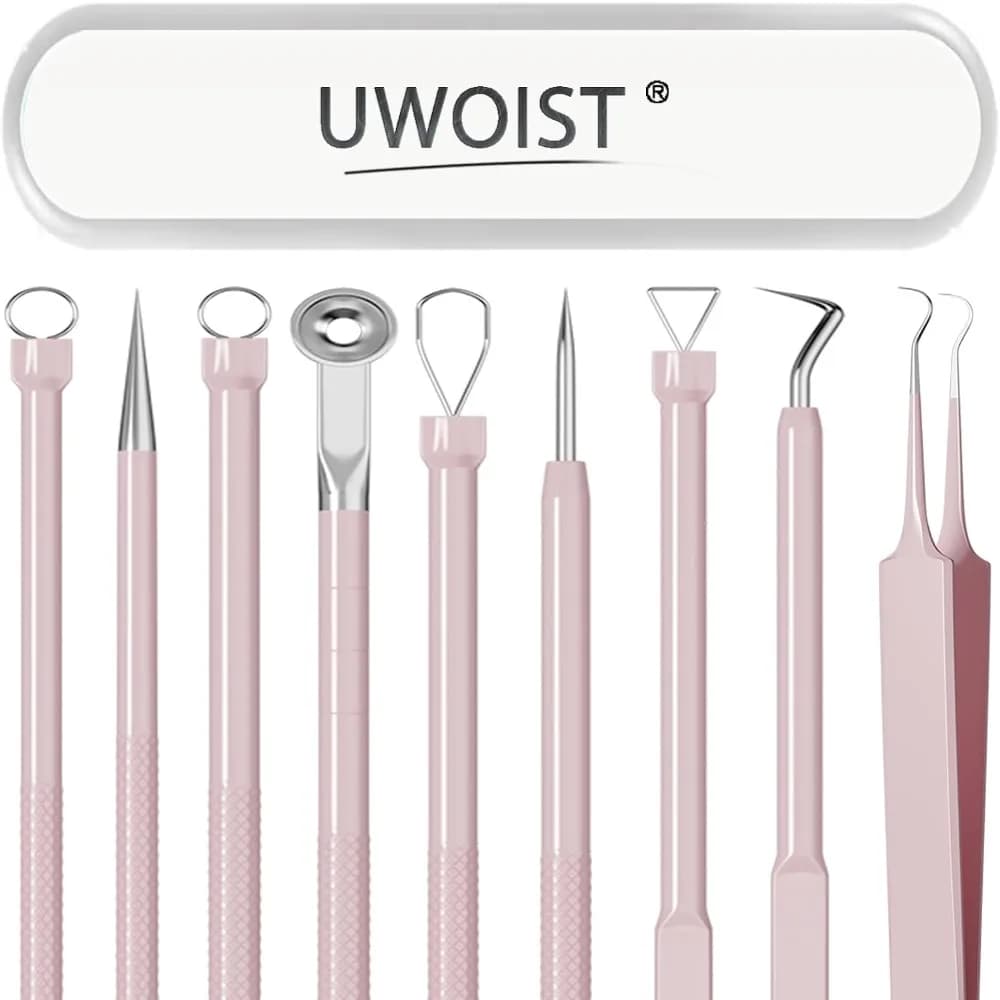Professional Pimple Popper Tool Kit 5 Piece Set Blackhead Remover Comedone Extractor Stainless Steel Acne Treatment Tools for Face with Tweezers Blemish Removal Tools Safe Effective Skin Care Kit for Men Women