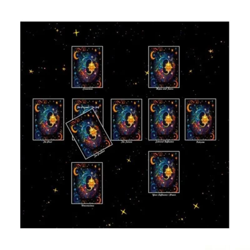 31BE Tarocchi Carte Tovaglia Altari Stoffa Oracoli Divinazioni Giochi da tavolo Accessori