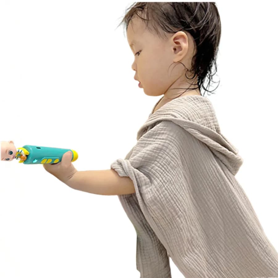 Towel in cotton Bathrobe with hood Absorbent belt for swimming with hooded towel Children's beach towel Clothing for all seasons
