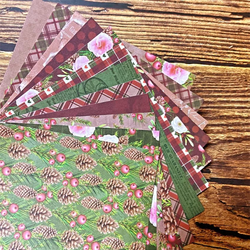 6" Single-side Printed Christmas Pattern Creative Papercraft Art Paper Handmade Scrapbooking Kit Set Books