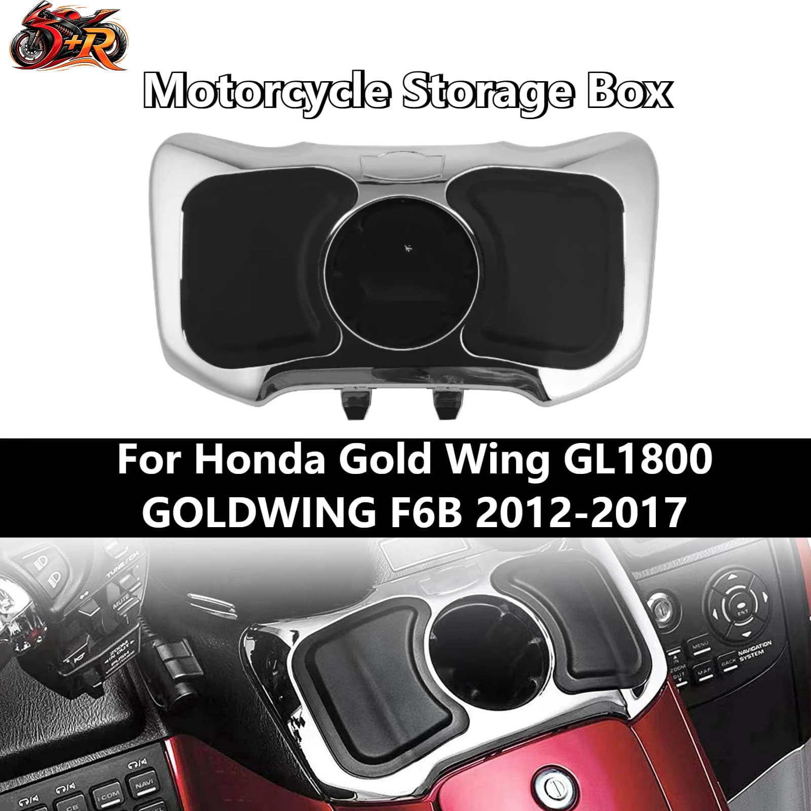 Motorcycle Storage Box For Honda Gold Wing GL1800 GL 1800 GOLDWING F6B 2012-2017 Chrome or Black Glove Box Cubby Kit DONGRAN