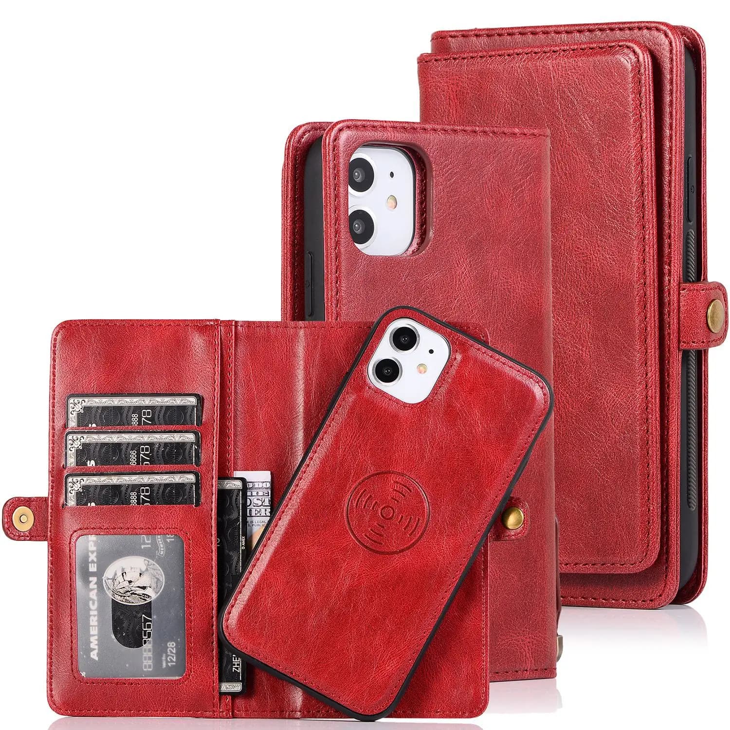 Applicable to iPhone 16 multi-functional phone case, XR for Apple 13 Pro, two-in-one MAX protective cover, 17 Air wallet style