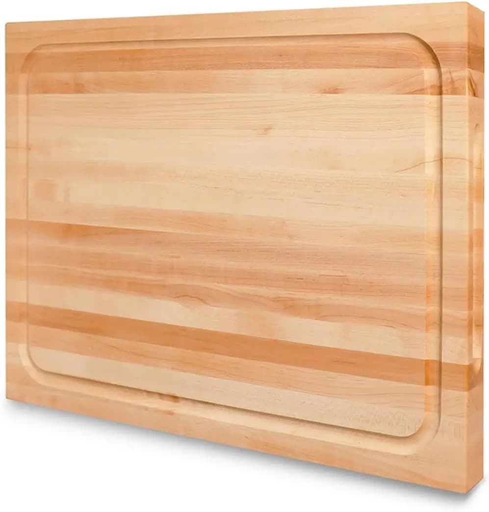 Tagliere in Legno di Acero Duro, Legno Pregiato Coltivato nel USA, 16x12 con Manico Invisibile, Finitura con Olio per Alimenti