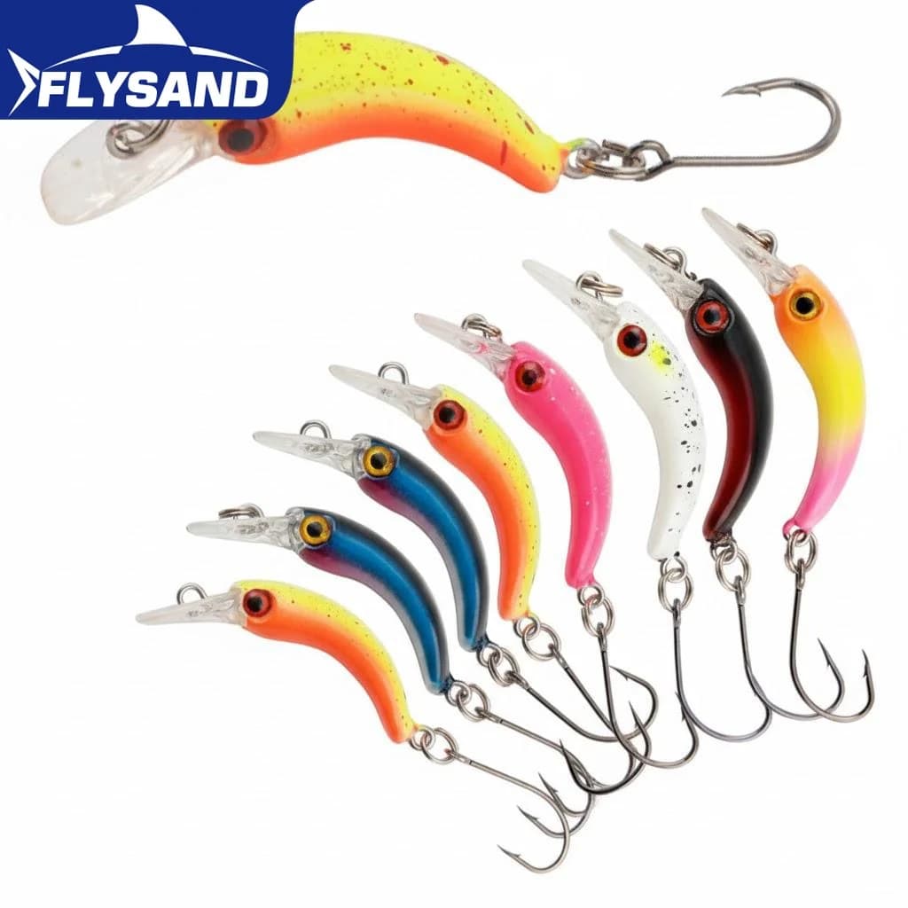 8 pezzi scatola mini esca dura galleggiante esche artificiali per pesciolini gancio affilato accessori per la pesca Crankbait