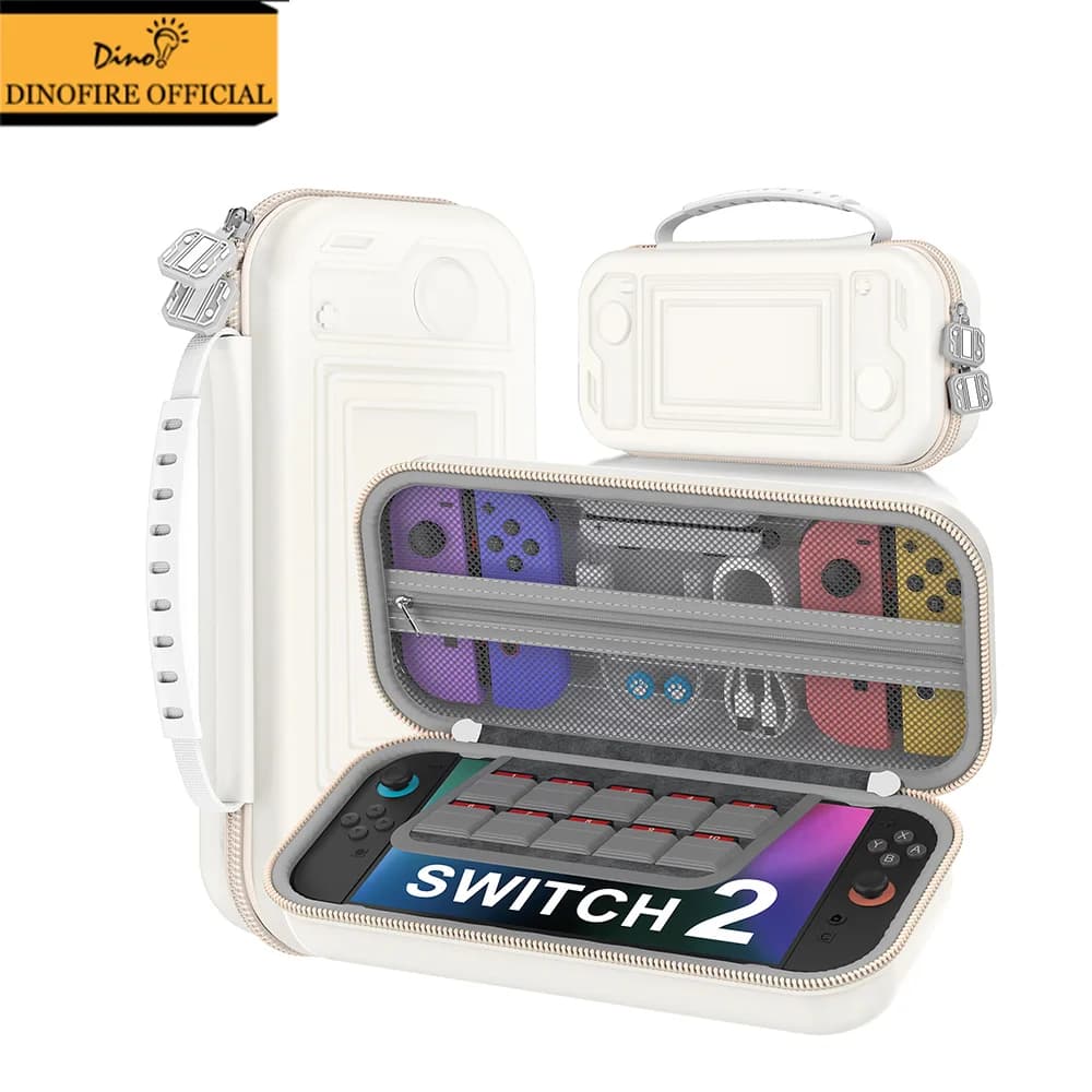 Custodia da trasporto per interruttore Dinofire per Switch 2 (2025)/Switch/OLED Custodia da viaggio rigida protettiva con 20 slot per carte da gioco