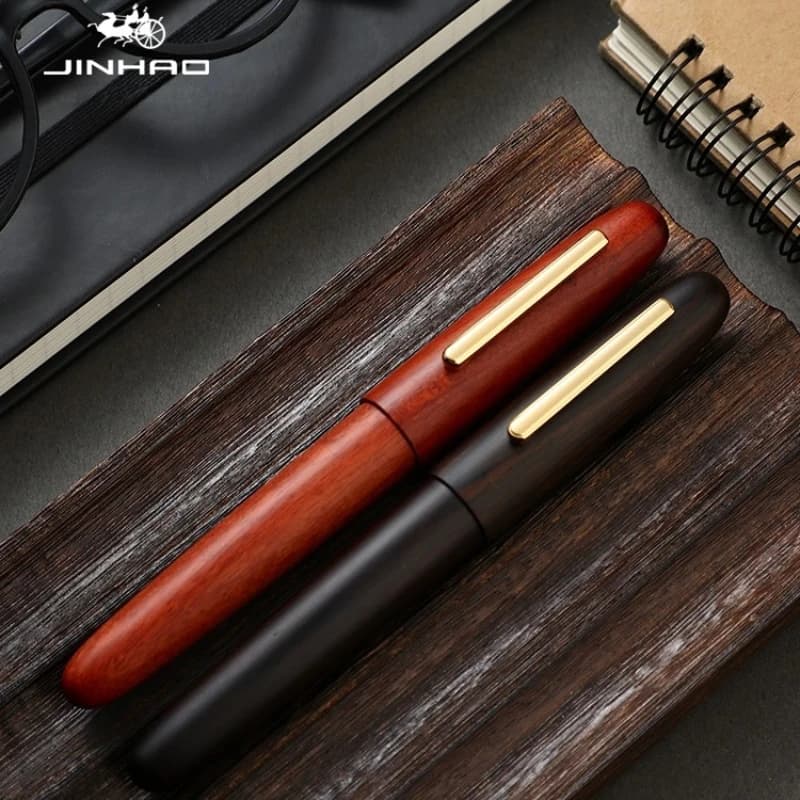 Jinhao 9056 penna stilografica in legno naturale fatta a mano EF/M/F penna a inchiostro con convertitore forniture per ufficio scolastico cancelleria PK 9019