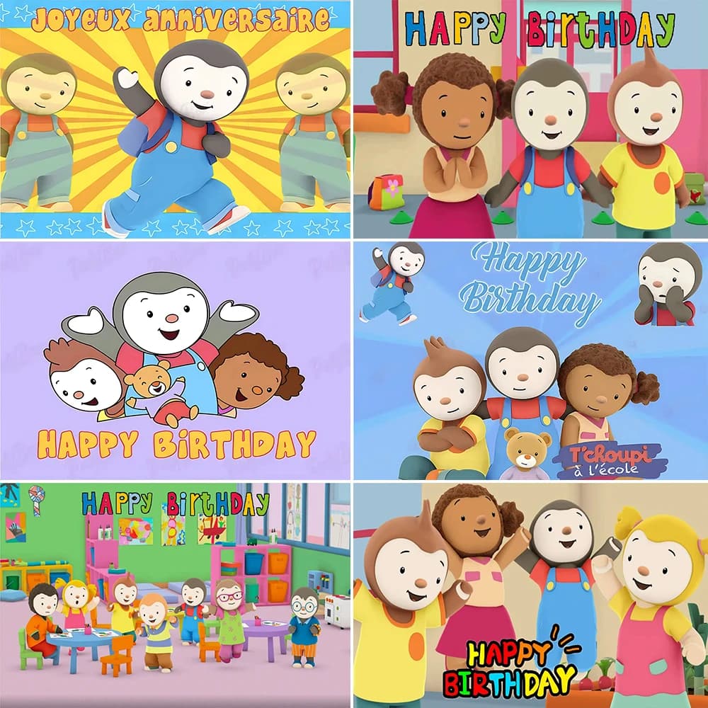 TCHOUPI Pinguino Tema Bambini Festa di compleanno Sfondo Ragazzi Ragazze Giocattolo Scimmia Orso Bambola Sfondo fai da te Fotografia Decorazione Puntelli