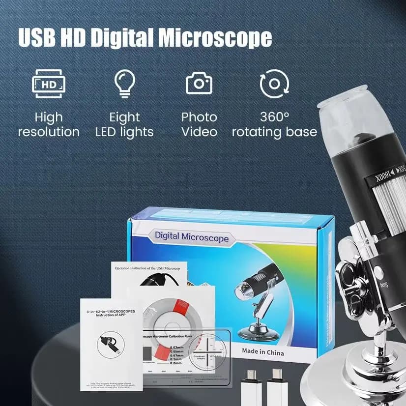 Dermatoscopio USB Professionale per Analisi della Pelle, Microscopio per Estetica, Analizzatore Facciale e Diagnostica del Cuoio Capelluto