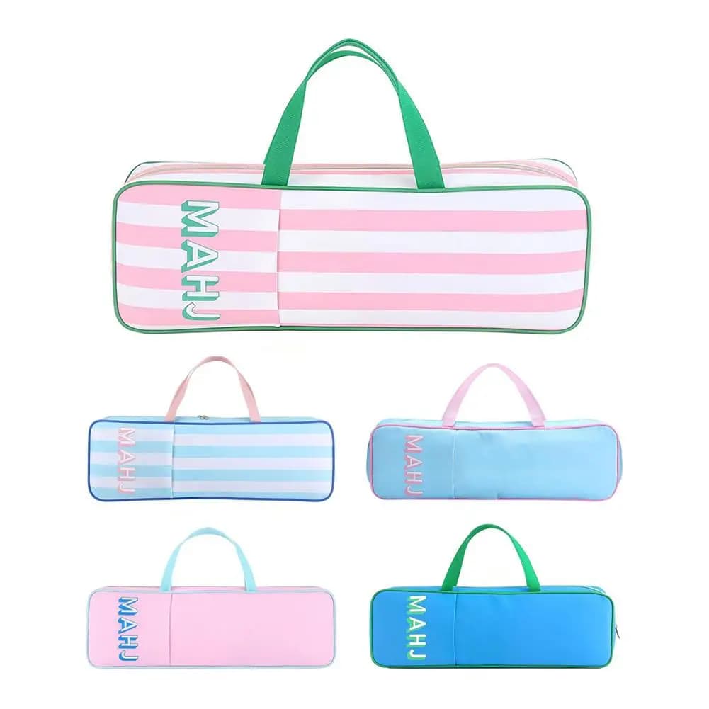 Borsa portaoggetti per tessere Mahjong resistente con cerniera scorrevole e imbottitura, custodia organizer per spingitori Mahjong americano
