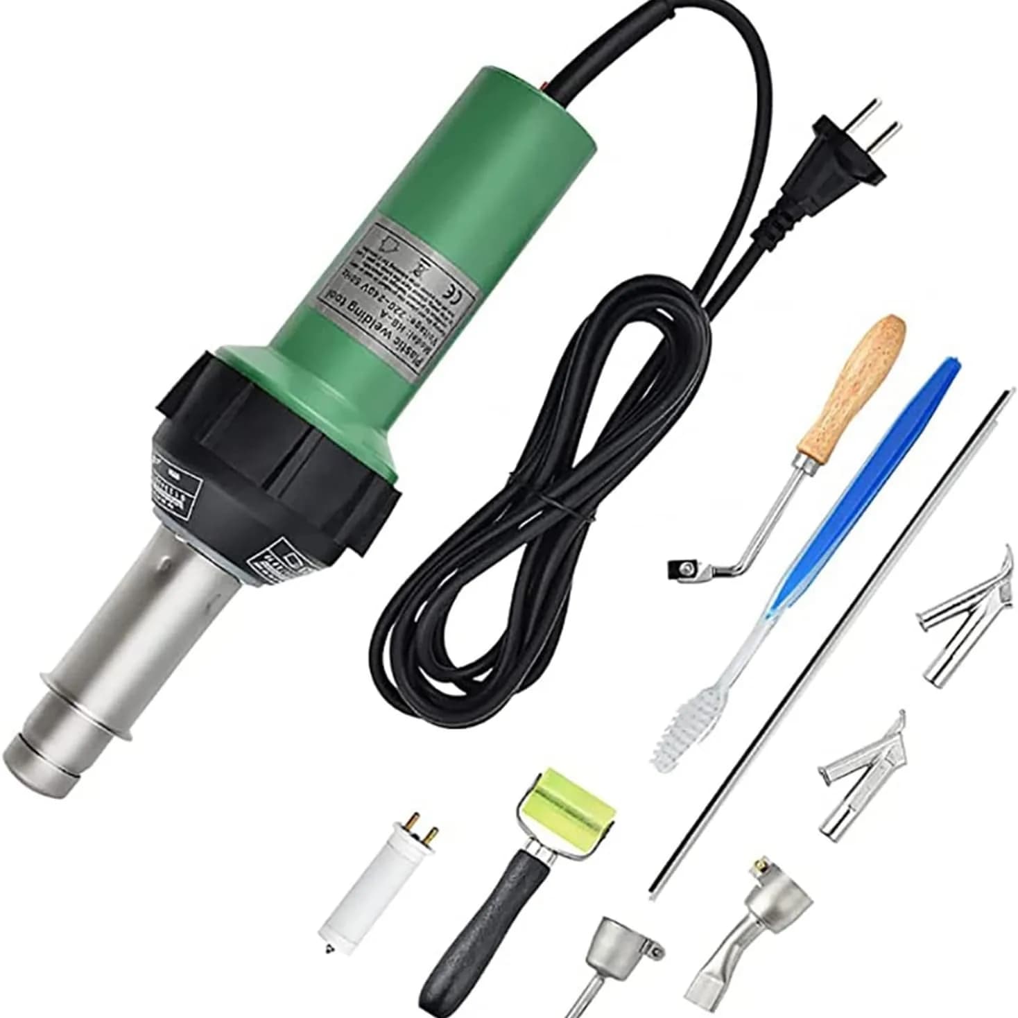 Pistola Termica per Saldatura Plastica 1600W, Standard Britannico, Giapponese, Americano, Europeo
