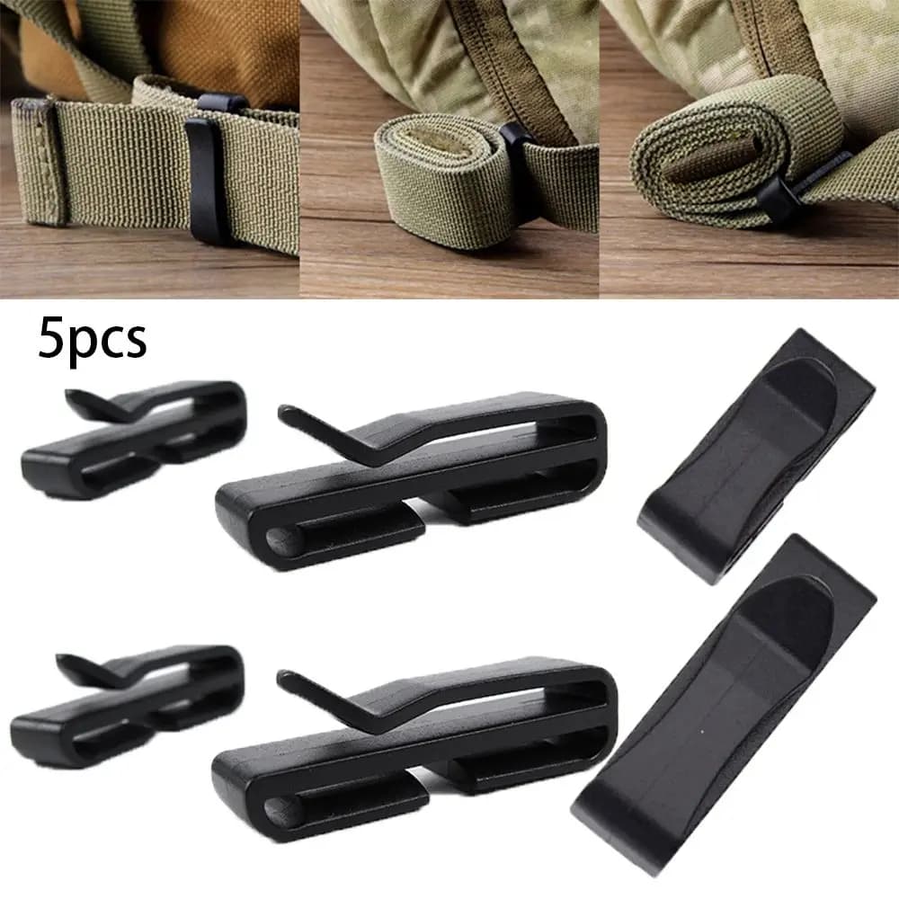 5pcs Molle Webbing Buckle Strap Belt end Clip Adjust Keeper Tactical Backpack Bag Buckles Camping Hiking Outdoor Military Attach