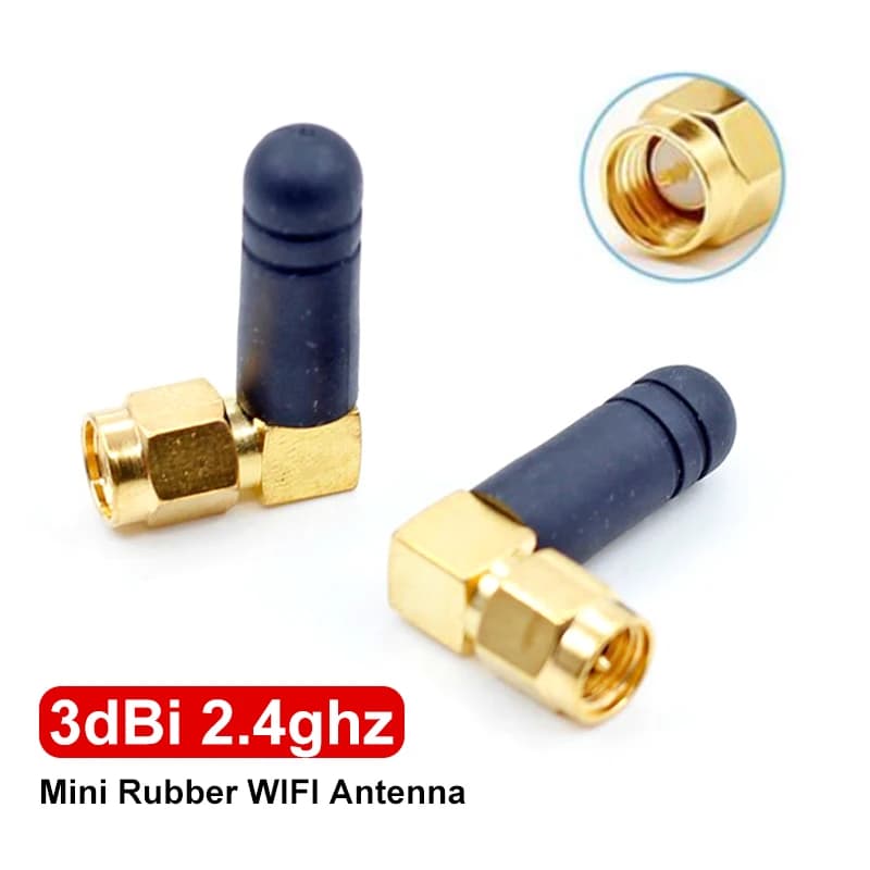 2 pezzi mini gomma 3dBi 2.4ghz antenna WIFI SMA router maschio antenne Bluetooth accessori auto