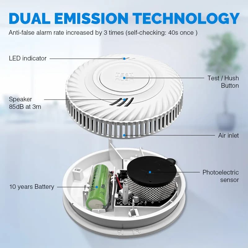 Powered Hotel Smart Wireless Tuya Wifi Interconnected Cigarette Smoke Detector