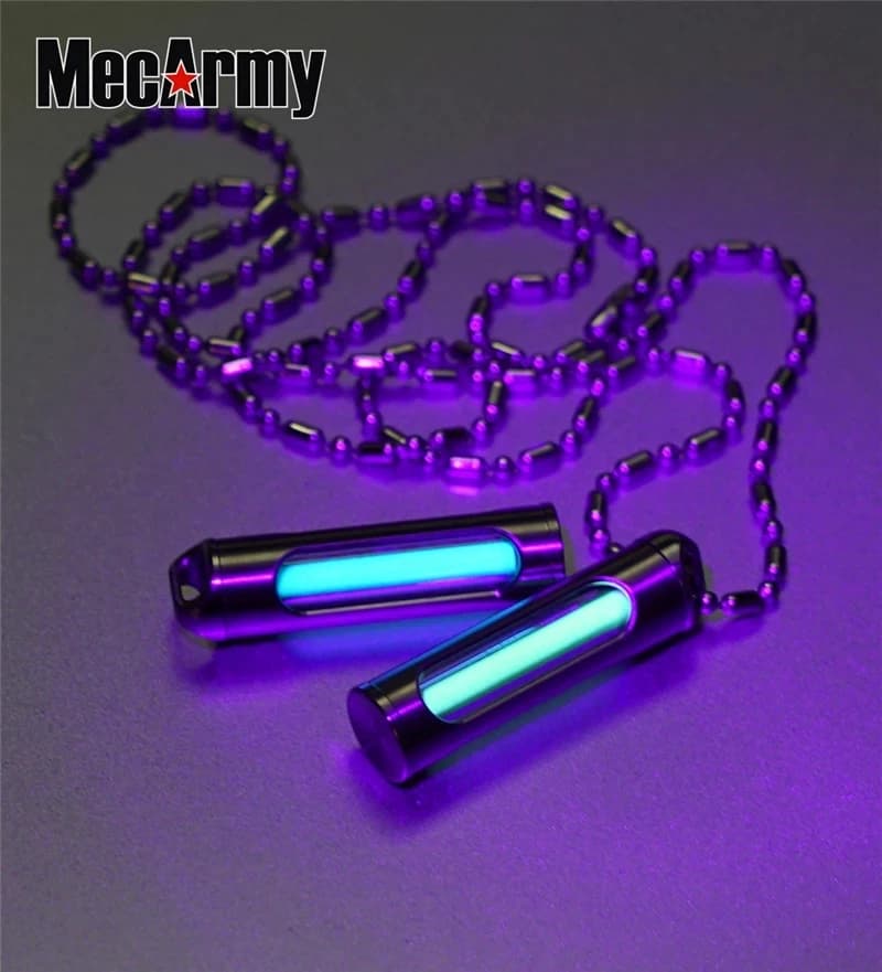 MecArmy TR26 Glow collana TC4 titanium Photoluminescent Glow Bar ,Tail consente di appendere la luce da una catena per l'uso quotidiano